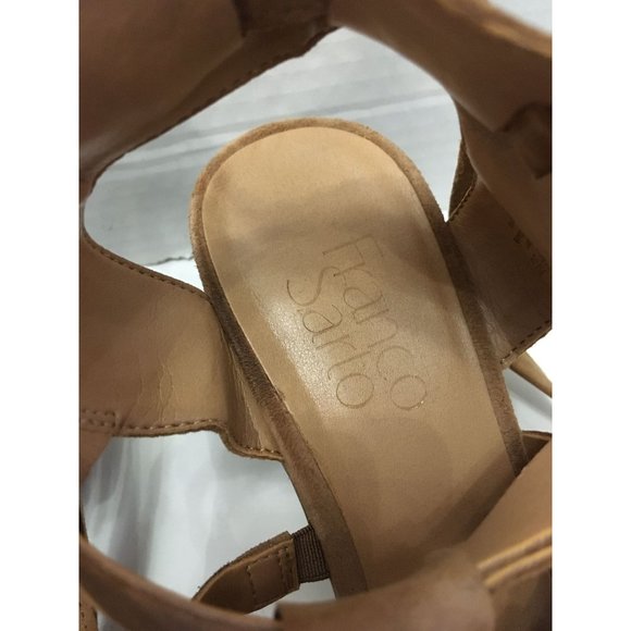 Franco Sarto 7 Brown Sueded Leather Harmon Strappy Casual Occasion Heeled Sandal - Picture 2 of 6